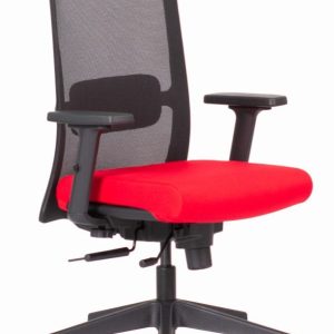 Seduta operativa Mood sincro rete nero con braccioli regolabili