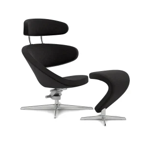 Varier Peel con poggiapiedi - base cromata - tessuto Re-Wool Nero + OMAGGIO