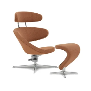 Varier Peel con poggiapiedi - base cromata - tessuto Re-Wool Arancio + OMAGGIO