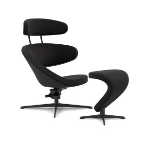 Varier Peel con poggiapiedi - base nero - tessuto Re-Wool Nero + OMAGGIO