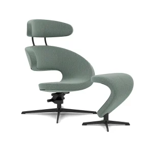 Varier Peel con poggiapiedi - base nero - tessuto Re-Wool Verde + OMAGGIO